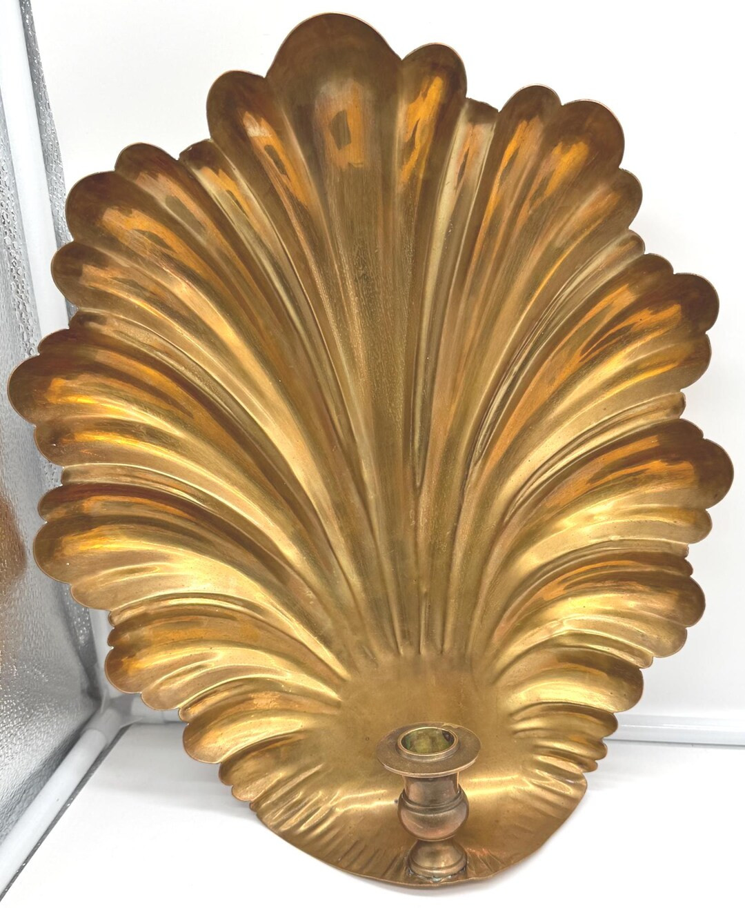 VTG. Hollywood Regency Style Brass Shell-inspired Candlestick Holder Sconce (single) - Etsy | Etsy (US)