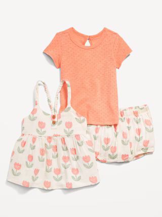 Organic-Cotton Dress, T-Shirt and Bloomer Shorts 3-Piece for Baby | Old Navy (US)