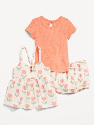 Organic-Cotton Dress, T-Shirt and Bloomer Shorts 3-Piece for Baby | Old Navy (US)