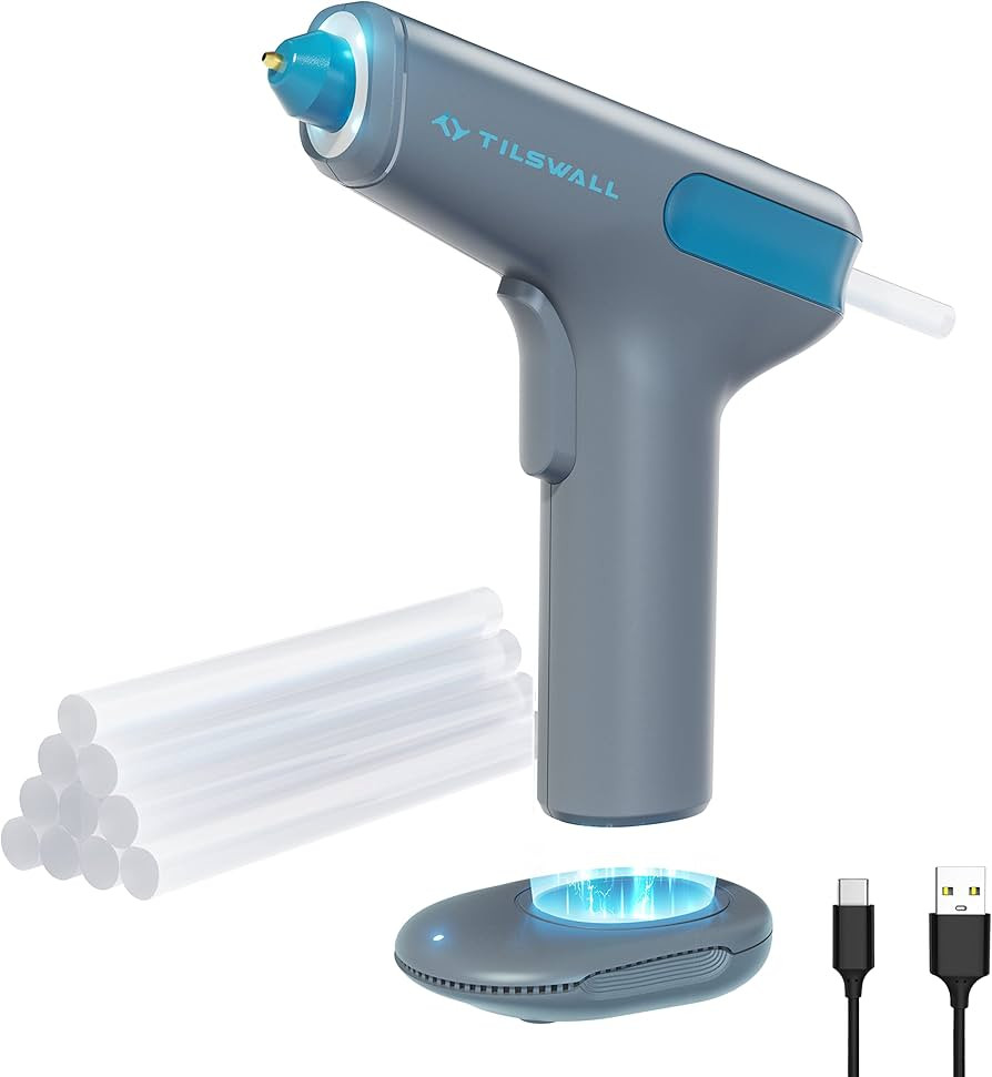 Tilswall Cordless Hot Glue Gun, Auto Gluing Out Dripless Glue Gun, 15s Fast Preheating Hot Glue G... | Amazon (US)
