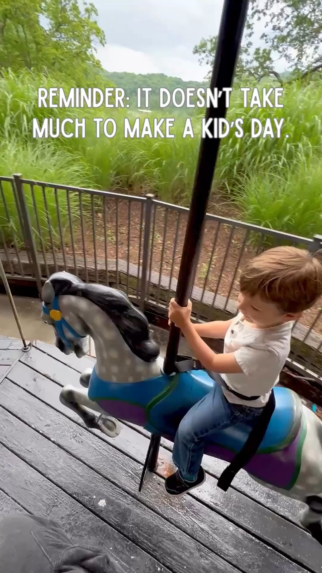 Reminder: it doesn’t take much to make a kid’s day.

Meanwhile, I'm over here planning outings and making lists, and his highlight was riding the same merry-go-round horse over and over. 😂

What's something simple your kids never get tired of?

#ToddlerLife #MomLife #SimpleJoys #BoyMom #MakingMemories

#LTKmomlife #LTKKids #LTKTravel
