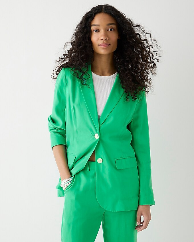 Limited-edition drapey long Parke blazer in cupro blend | J. Crew US