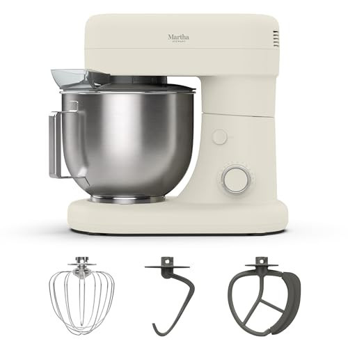 Martha Stewart 5.3Qt Stand Mixer, 12-Speed Tilt-Head Electric Kitchen Mixer with Stainless Steel Bowl, Dough Hook, Whisk & Beater, Splash Guard, Ideal for Baking Bread, Cake & Whipping, Linen Cream | Amazon (US)