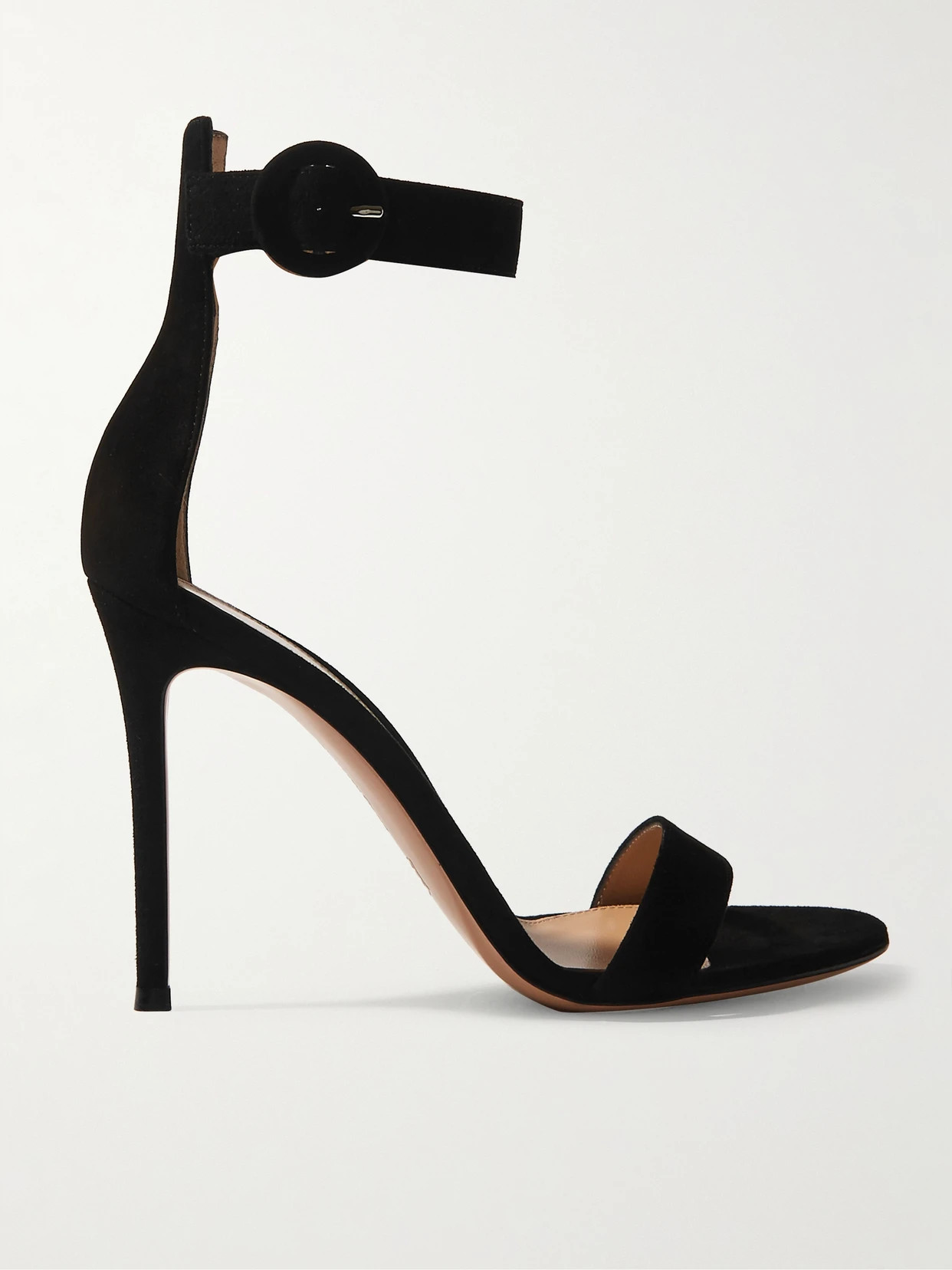 Gianvito Rossi - Portofino 105 Suede Sandals - Black | NET-A-PORTER (US)