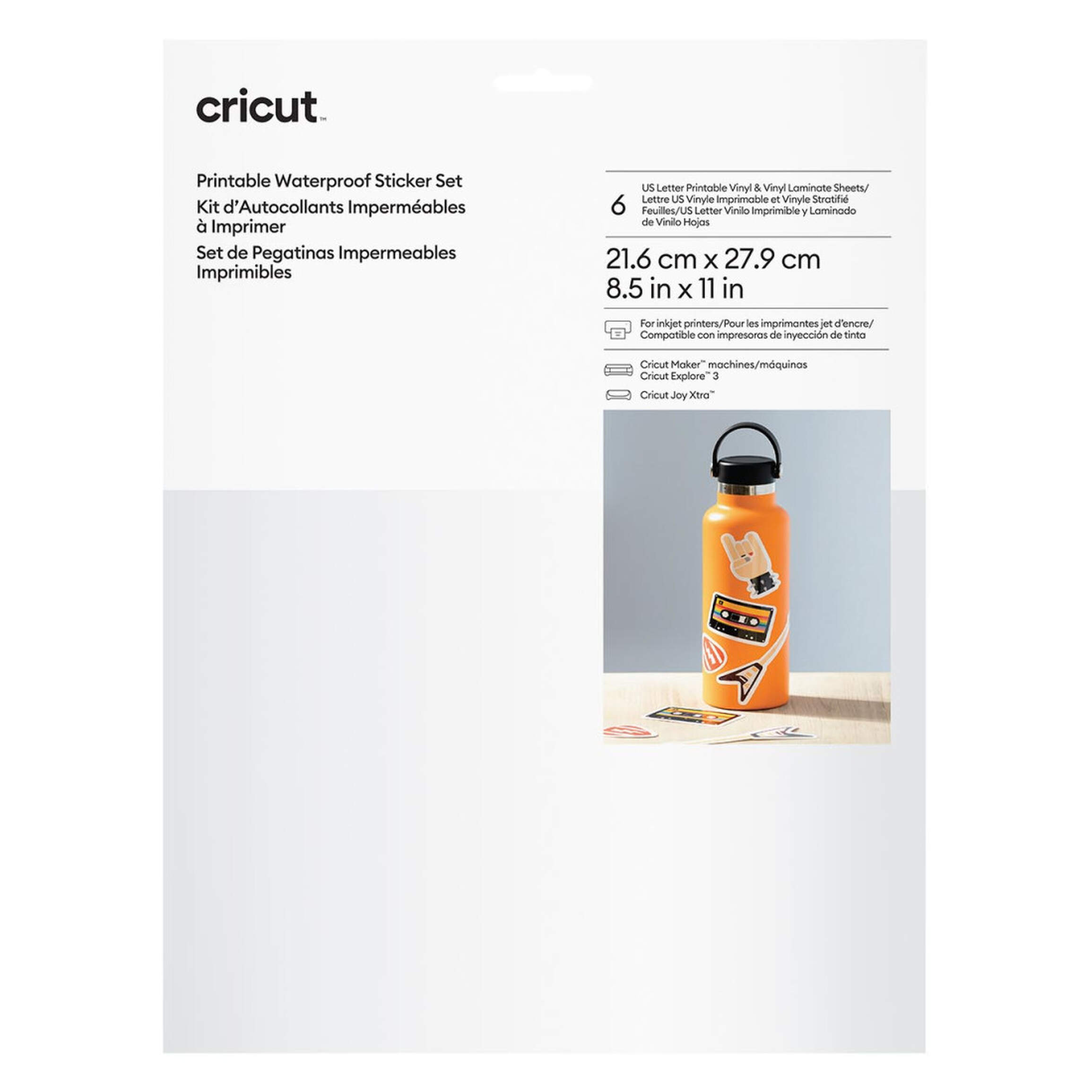 Printable Waterproof Sticker Set - US Letter (6 ct) | Cricut