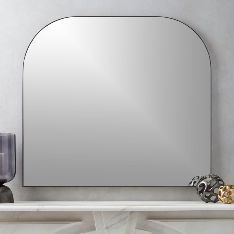 Infinity Black Mantel Wall Mirror 42"x37" + Reviews | CB2 | CB2