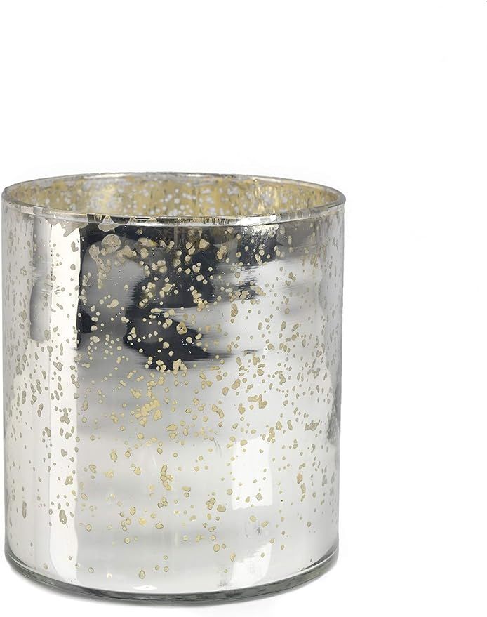 Serene Spaces Living Antique Silver Cylinder Vase, Vintage-Style Handmade Mercury Glass Finish fo... | Amazon (US)