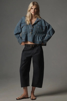 Maeve Curved Cropped Chino Pants | Anthropologie (US)