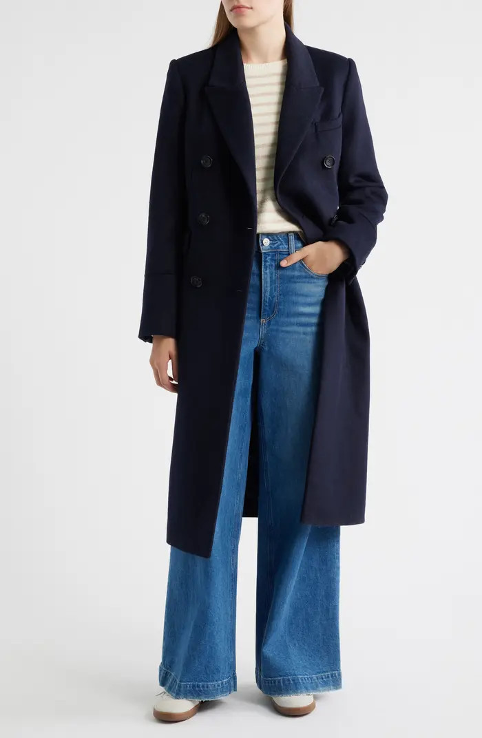 Sam Edelman Doubled Breasted Wool Blend Military Coat | Nordstrom | Nordstrom