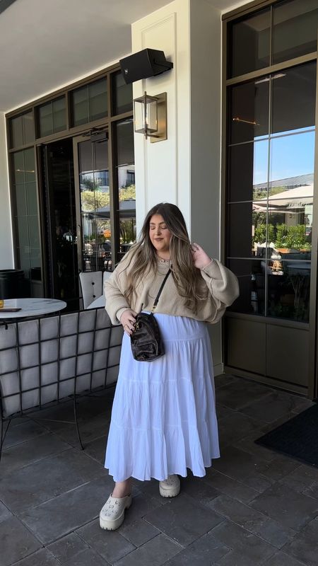 xl in skirt & xxl in sweater 🕊️

white maxi skirt // white skirt // aerie // cropped sweater // spring outfit // boho outfit inspo

#LTKStyleTip #LTKMidsize #LTKShoeCrush