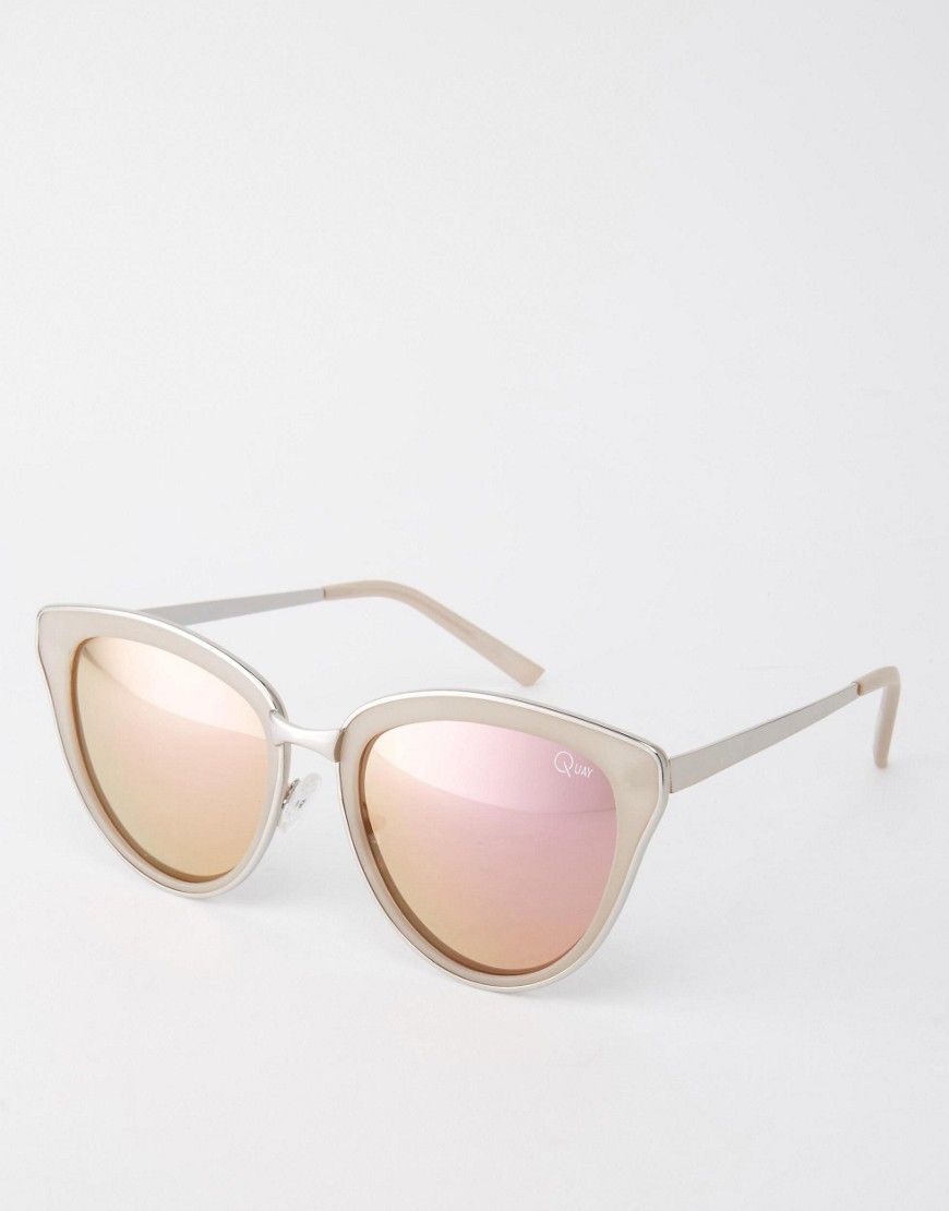 Quay Australia Every Little Thing Cat Eye Sunglasses with Pink Lens - Pink mirror | ASOS US