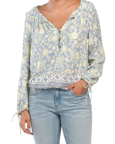 Floral Banded Bottom Top | TJ Maxx
