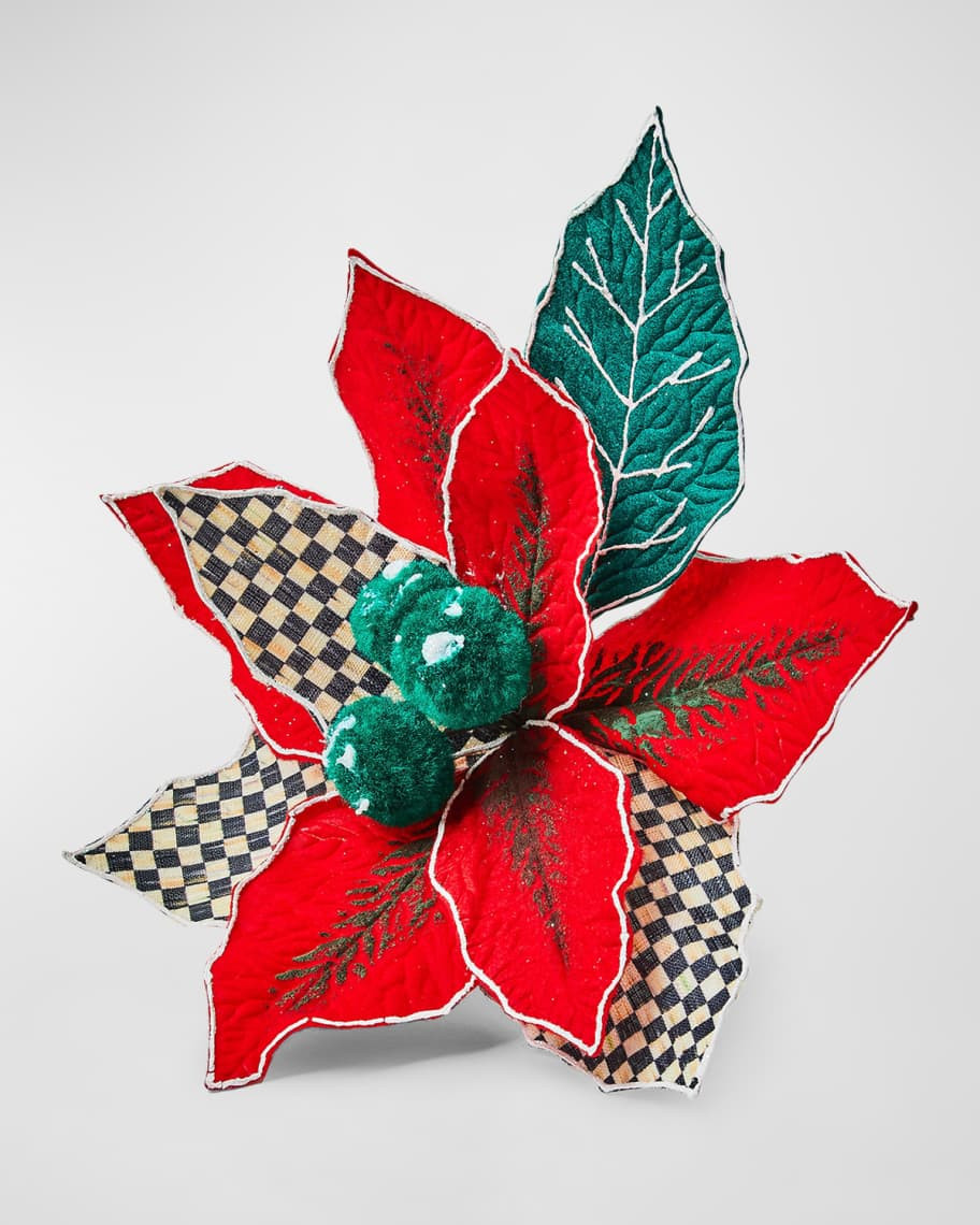 MacKenzie-Childs Cozy Christmas Poinsettia Clip | Neiman Marcus