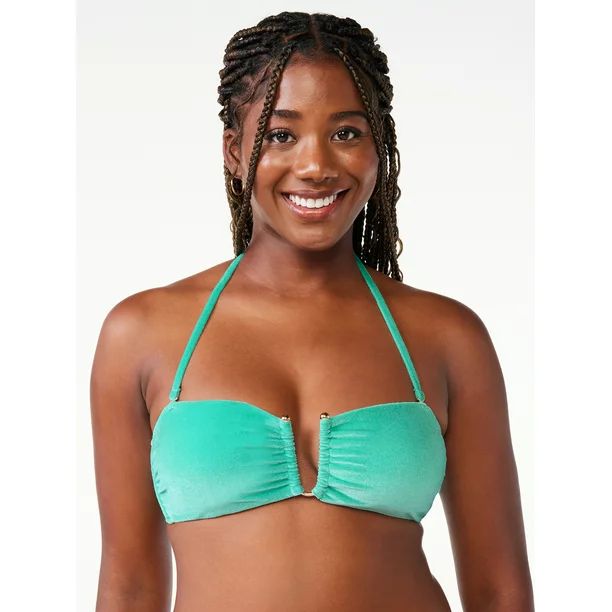 Love & Sports Women's Velour Bandeau Bikini Top with Removable Strap | Walmart (US)