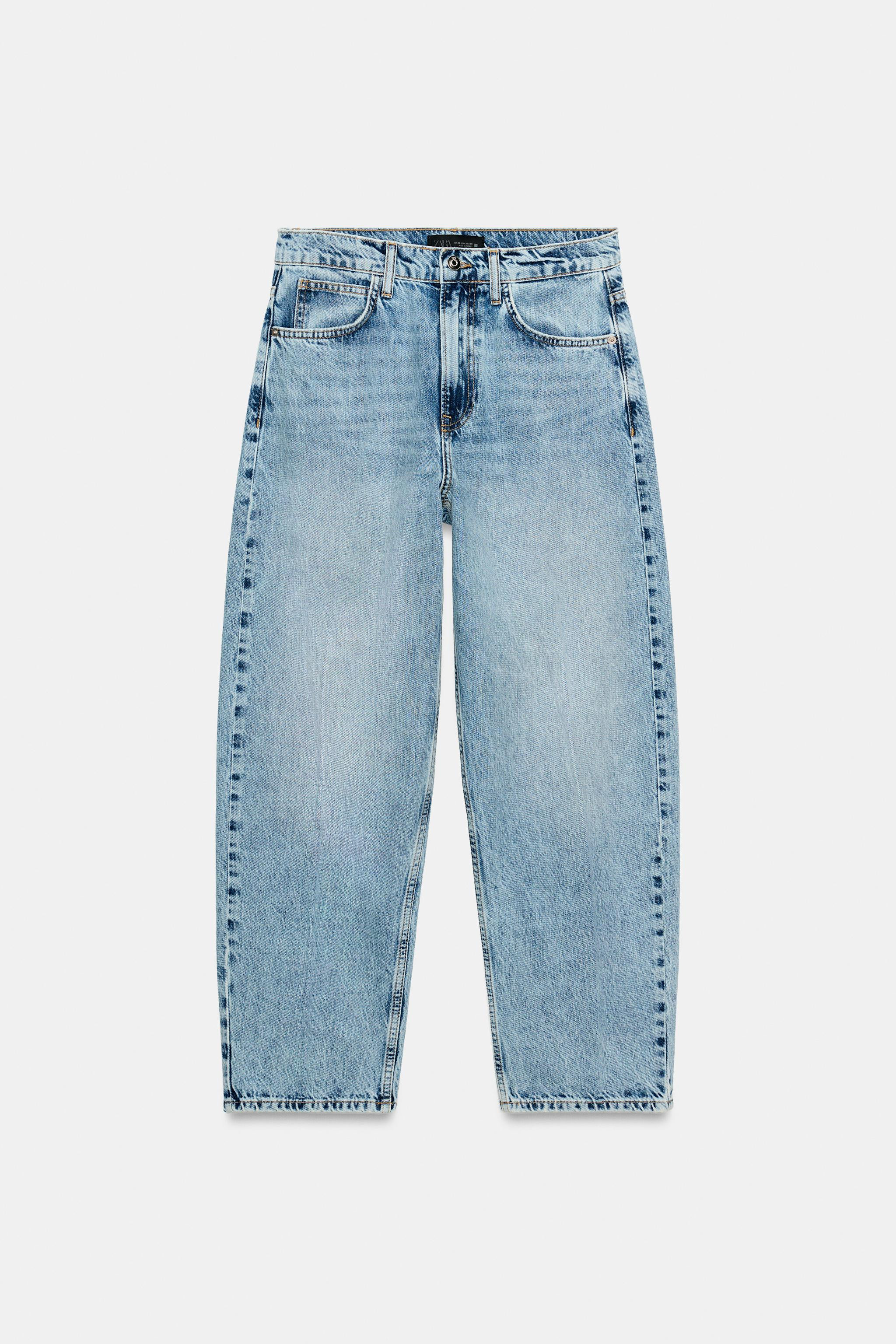 Z1975 MID-WAIST BARREL JEANS WITH PRESSED CREASE | Zara US