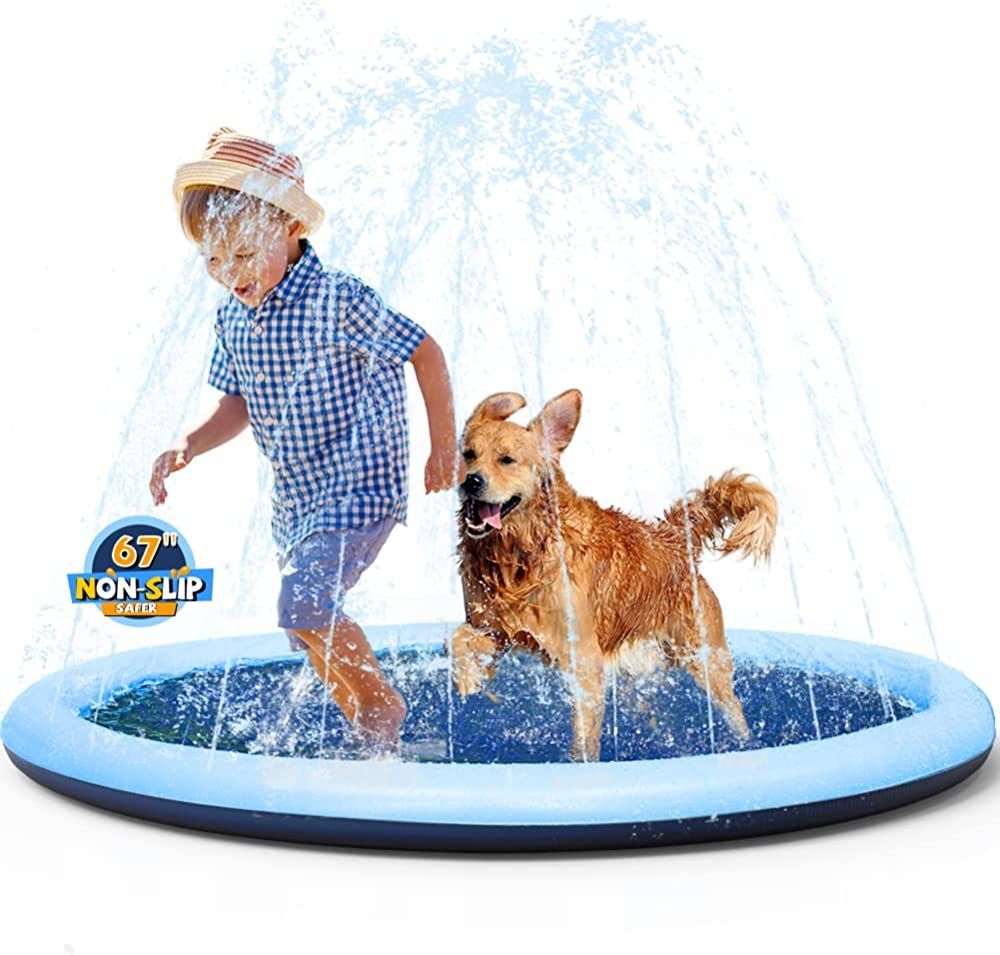 VISTOP Non-Slip Splash Pad for Kids and Dog, Thicken Sprinkler Pool Summer Outdoor Water Toys - F... | Amazon (US)