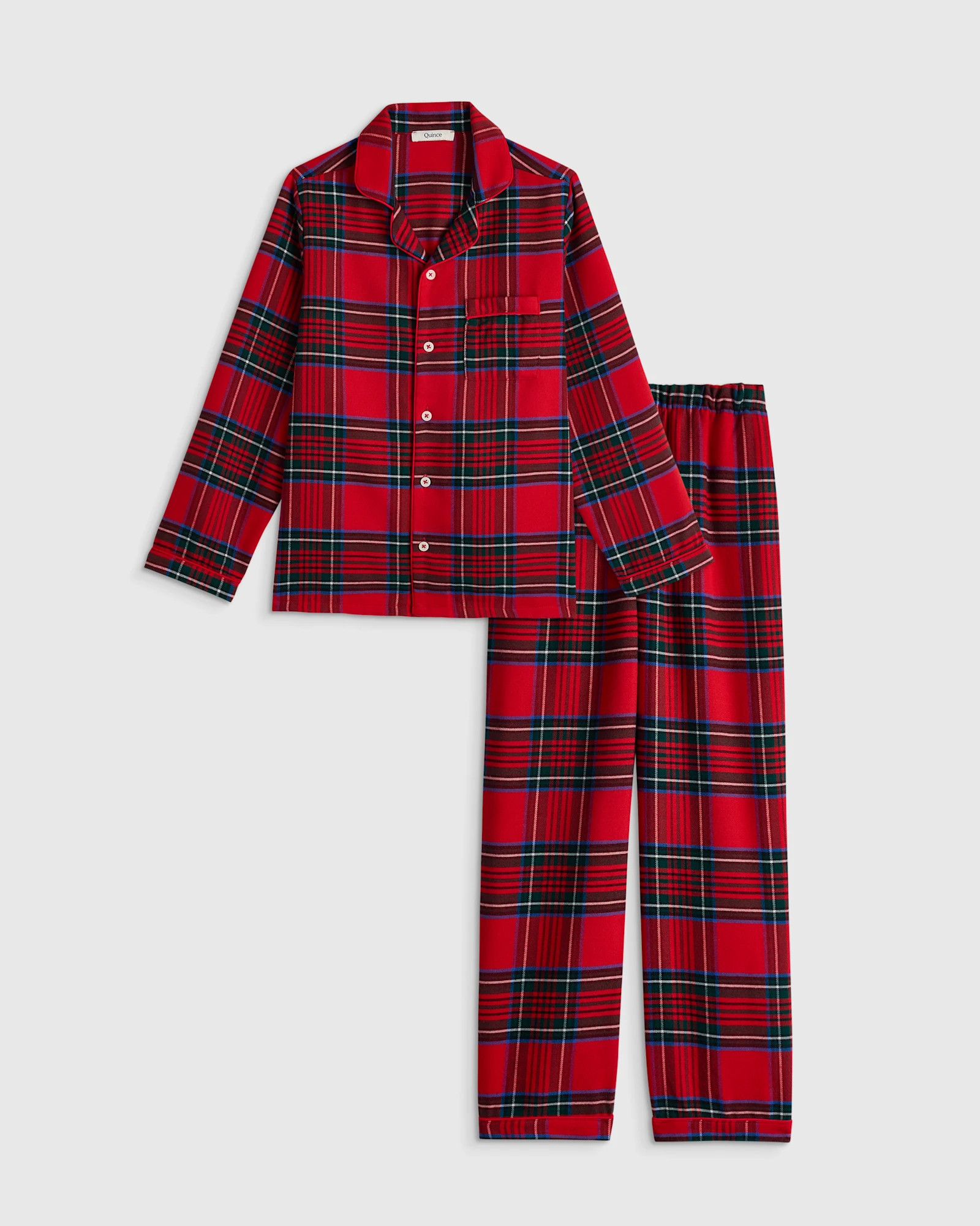 Quince | Holiday Flannel Pajama Set, Size 10, Recycled Polyester | Quince
