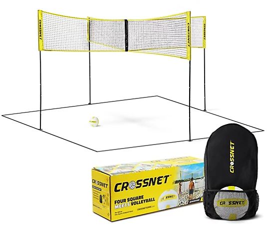 CROSSNET Four Square Volleyball Net Game Set with Carrying Bag - QVC.com | QVC