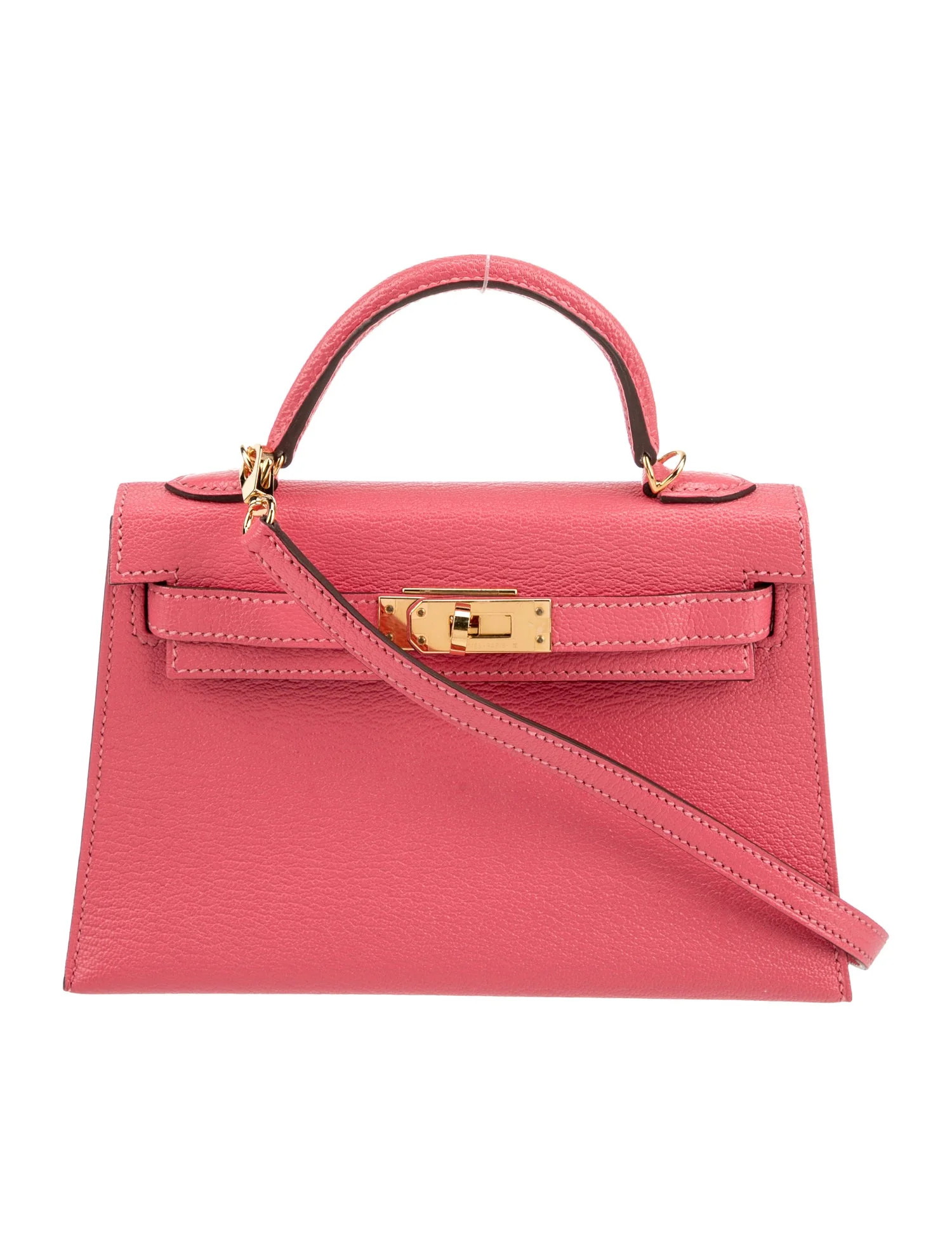 Hermès Chevre Mysore Mini Kelly II Sellier 20 - Pink Mini Bags, Handbags - HER814537 | The RealR... | The RealReal