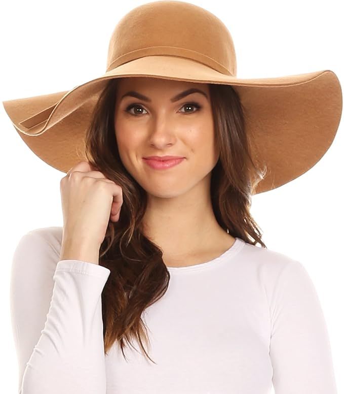 Sakkas Womens 100% Wool Wide Brim Foldable Floppy Hat | Amazon (CA)