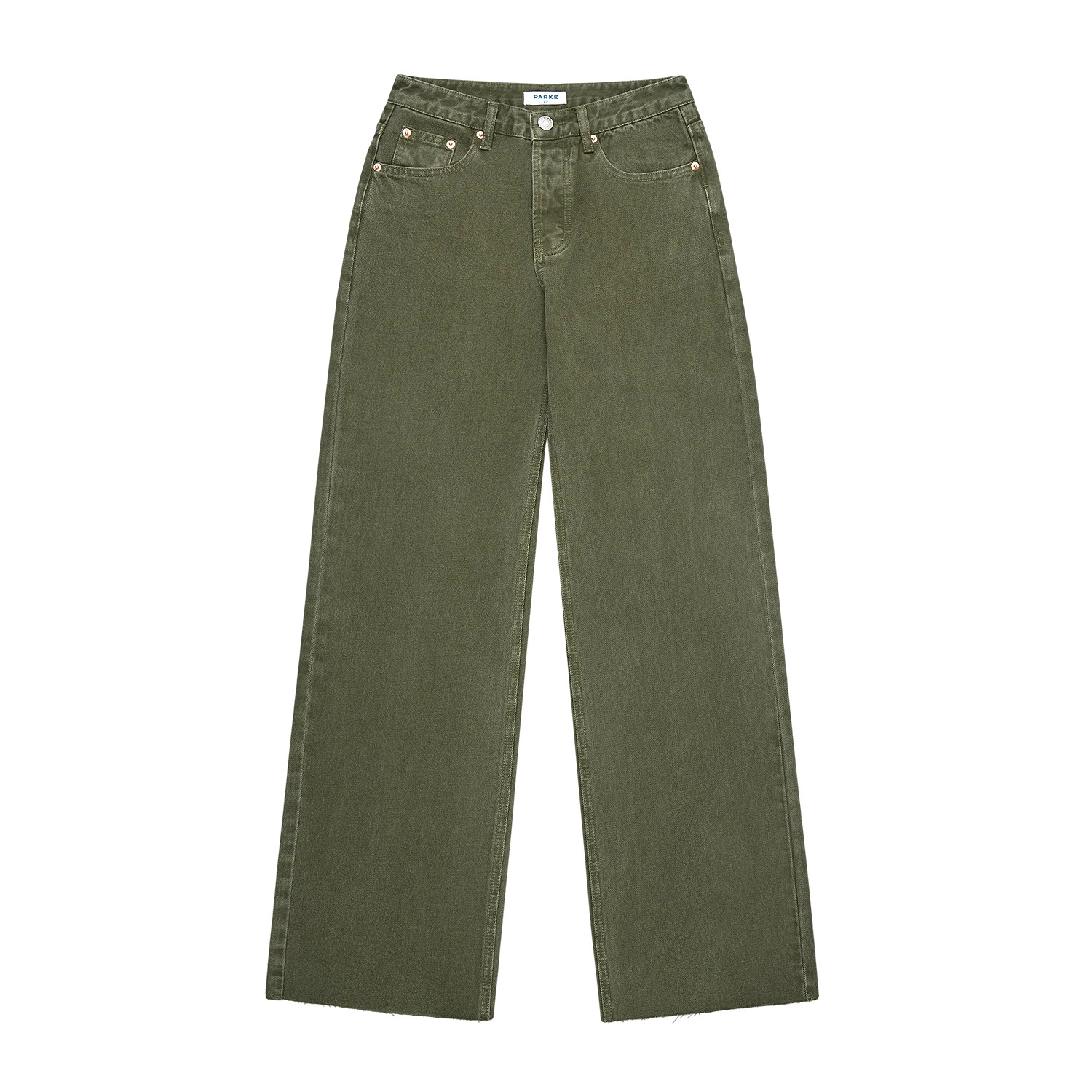 Low Rise Baggy Jeans - Olive | Parke