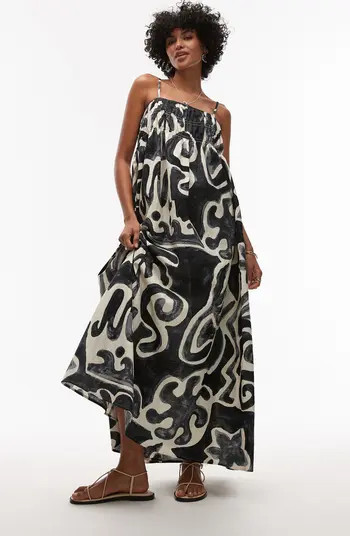 Printed Linen Maxi Dress | Nordstrom