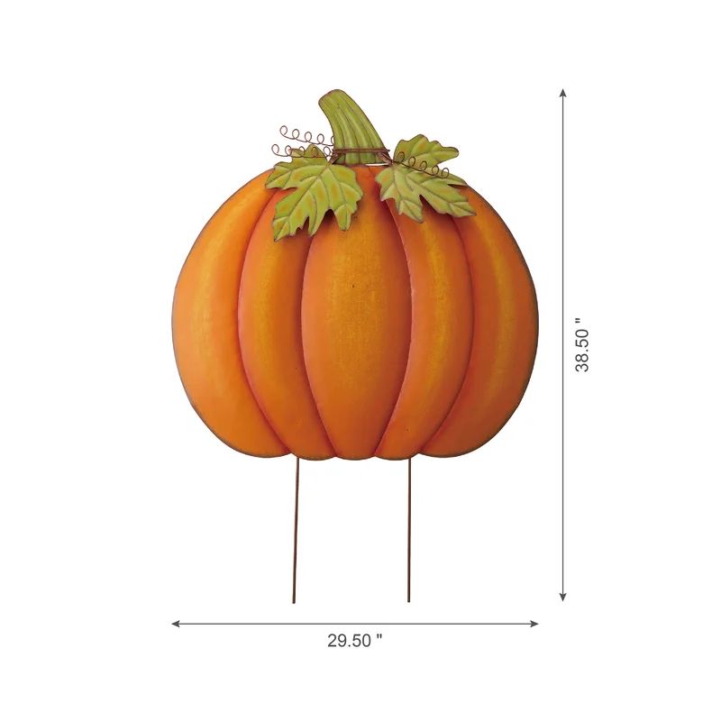 Big And Bold Fall Autumn Metal Pumpkin Yard Stake | Wayfair North America