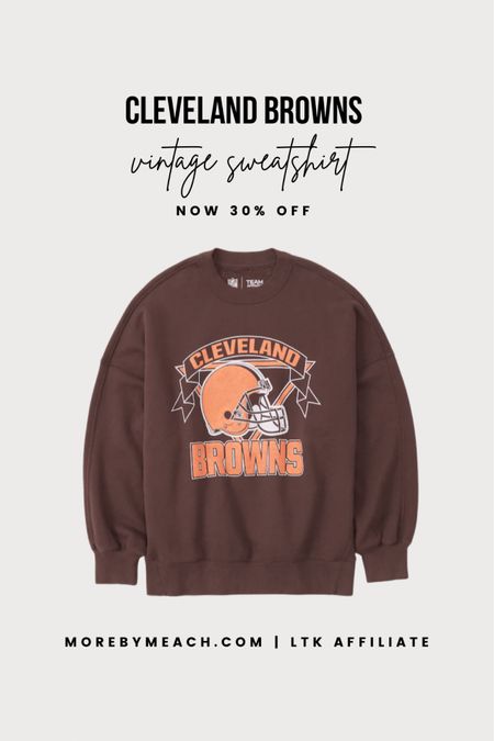 Just snagged this Cleveland Browns vintage sweatshirt from Abercrombie and Fitch for 30% off! I’ve had my eye on this NFL sweatshirt for months and finally pulled the trigger since it’s under $60 now. Other teams are available, too, so click to see and shop! 

#LTKunder100 #LTKGiftGuide #LTKsalealert