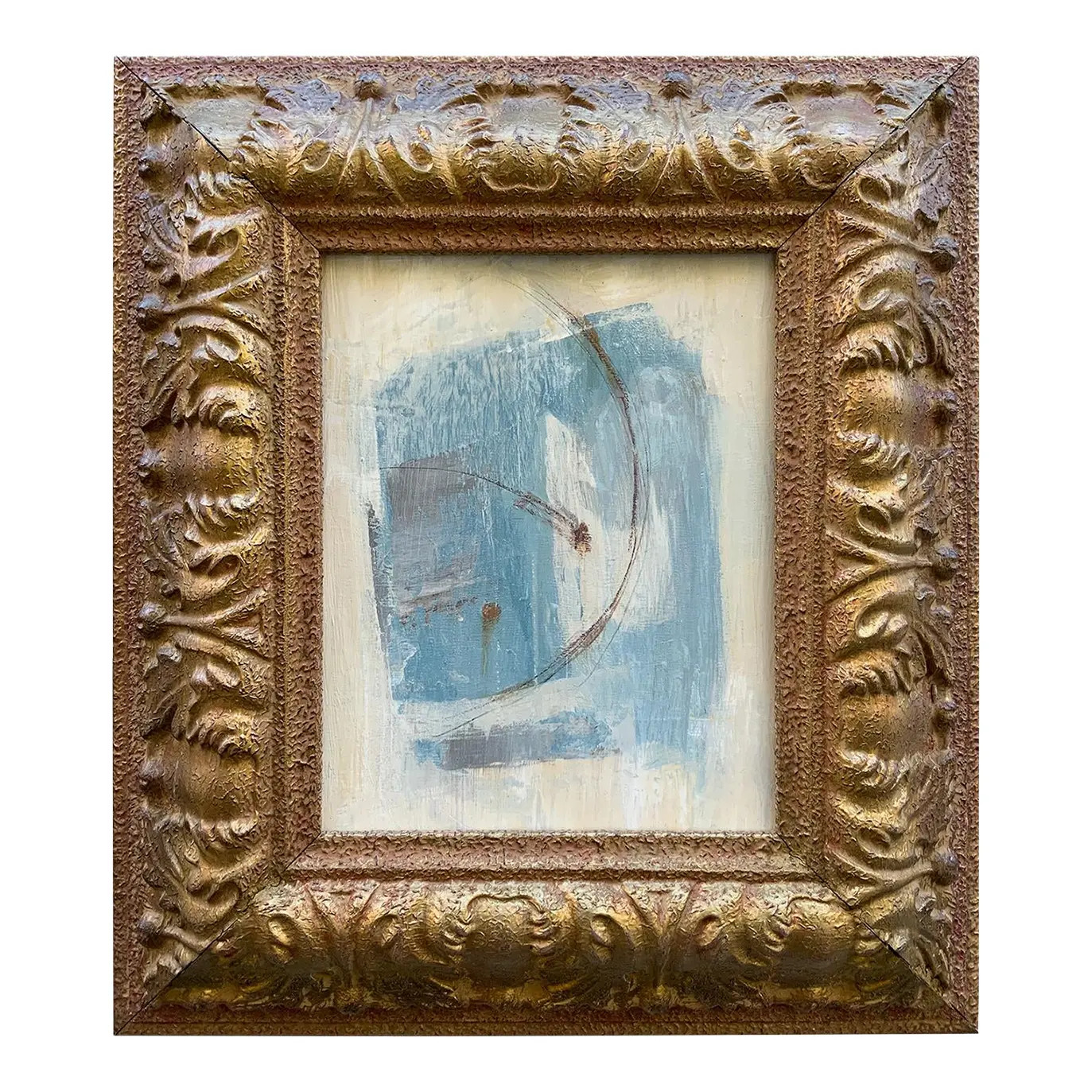 Contemporary Original Abstract Painting in Ornate Vintage Frame | Chairish