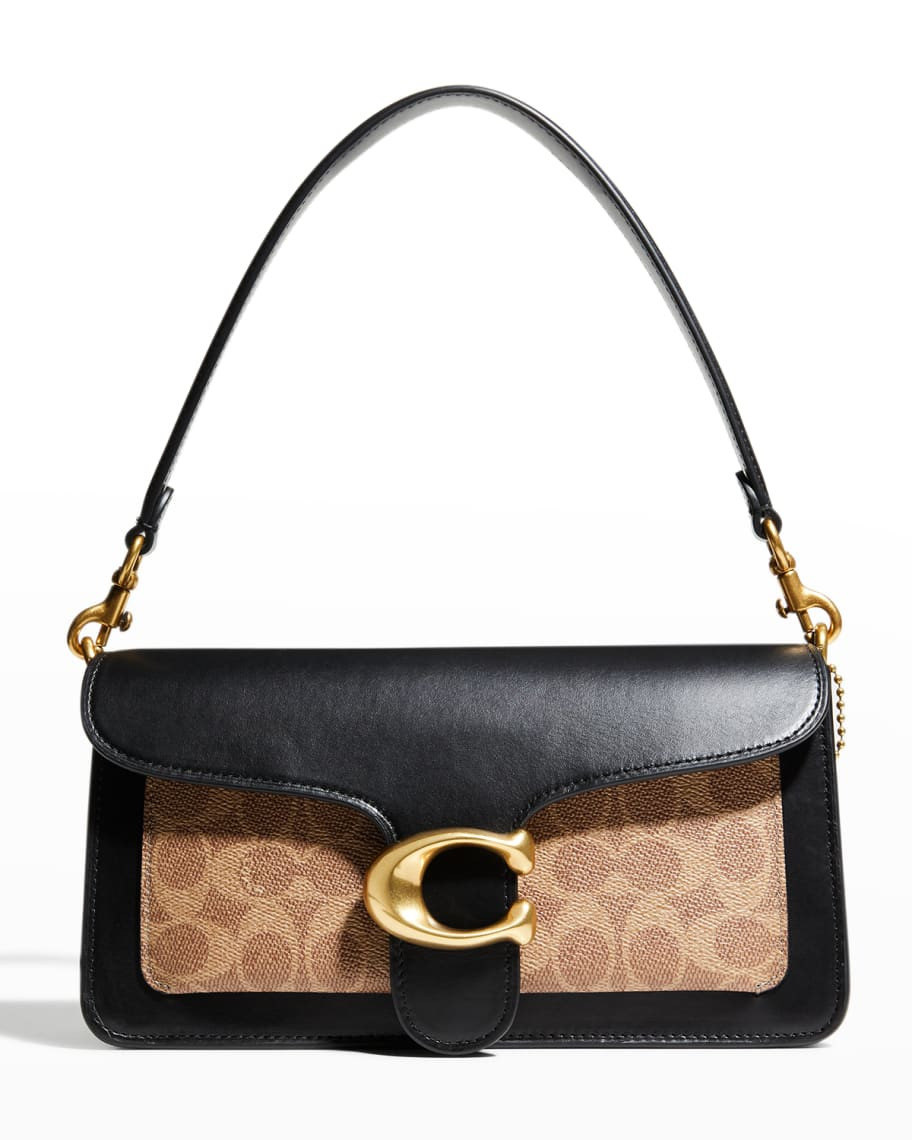 Coach 1941 Tabby Leather & Coated Canvas Signature Shoulder Bag | Neiman Marcus