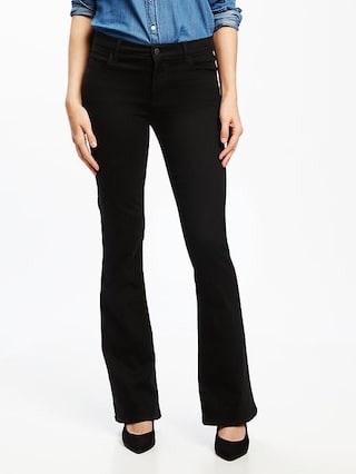 Mid-Rise Black Micro-Flare Jeans for Women | Old Navy US