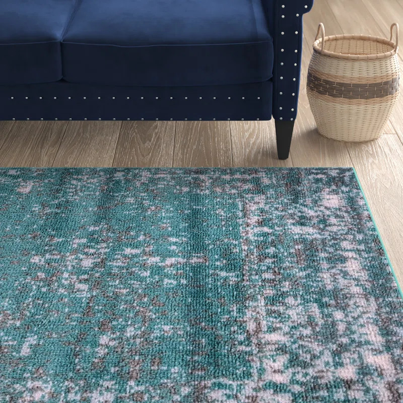 Brandt Floral Turquoise Area Rug | Wayfair North America
