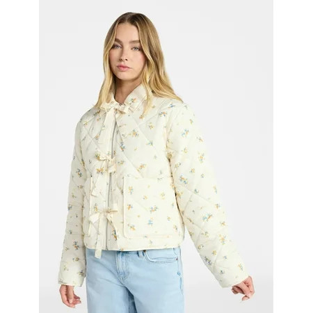 No Boundaries Quilted Bow Jacket Women s XXS-XXL | Walmart (US)