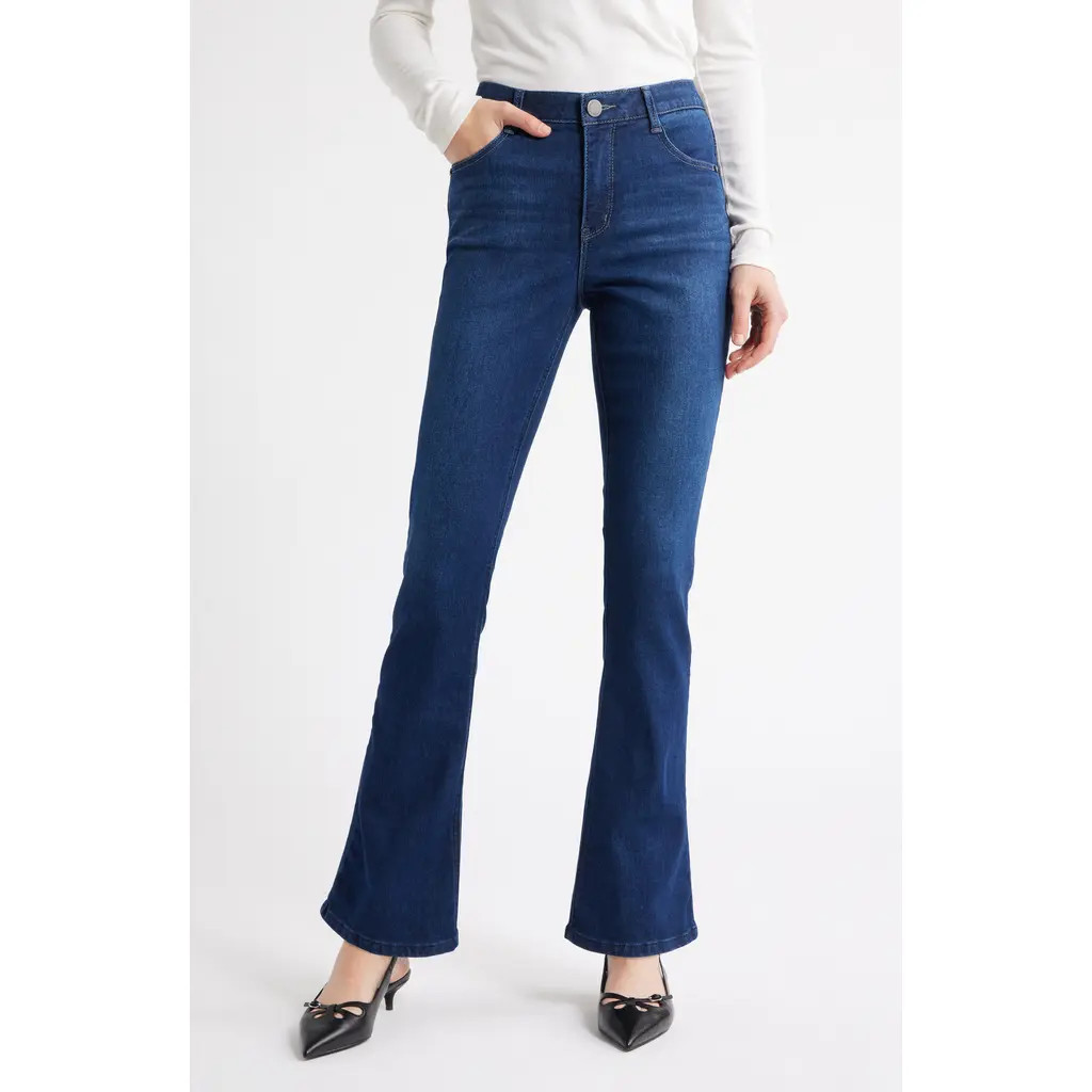 Wit & Wisdom Brittany High Waist Itty Bitty Bootcut Jeans in Indigo at Nordstrom Rack, Size 10P | Nordstrom Rack