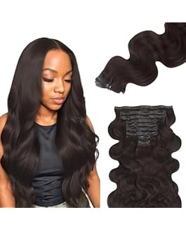Lashey Seamless Clip in Hair Extensions Human Hair 150g 9pcs 24 Inch Body Wave #2 Dark Brown Clip... | Amazon (US)