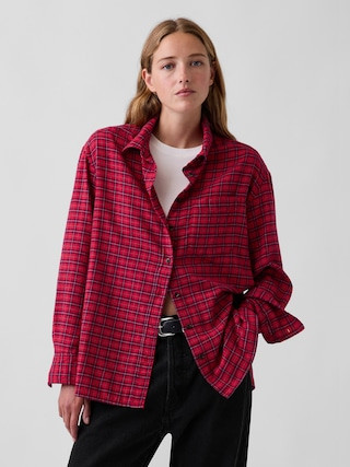 Oversized Straight-Hem Flannel Shirt | Gap (US)