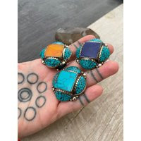 Turquoise Ring Big Stone Large Bohemian Chunky Big Rings Lapis | Etsy (US)