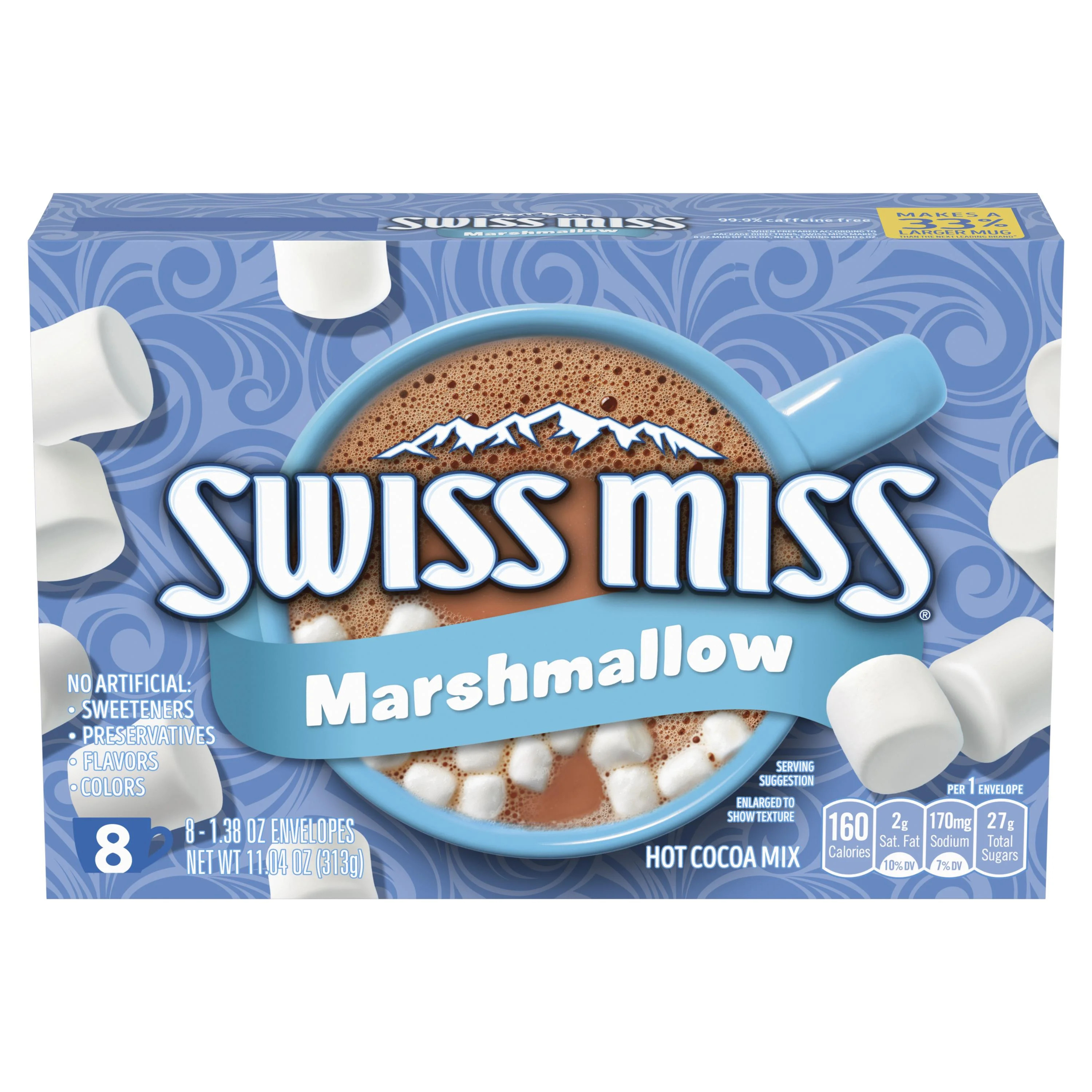 Swiss Miss Chocolate Hot Cocoa Mix with Marshmallows, 8 - 1.38 Oz Packets | Walmart (US)