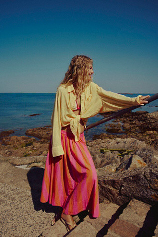 Lowen Striped Midi Skirt | Free People (Global - UK&FR Excluded)