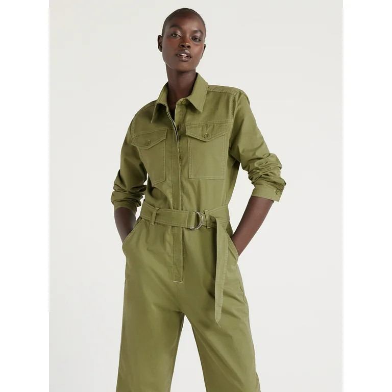 Free Assembly Women's Utility Jumpsuit, 27” Inseam, Sizes XS-XXL | Walmart (US)