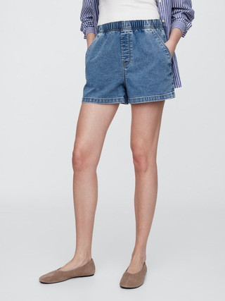 Mid Rise Pull-On Sweatpant Jean Shorts | Gap Factory