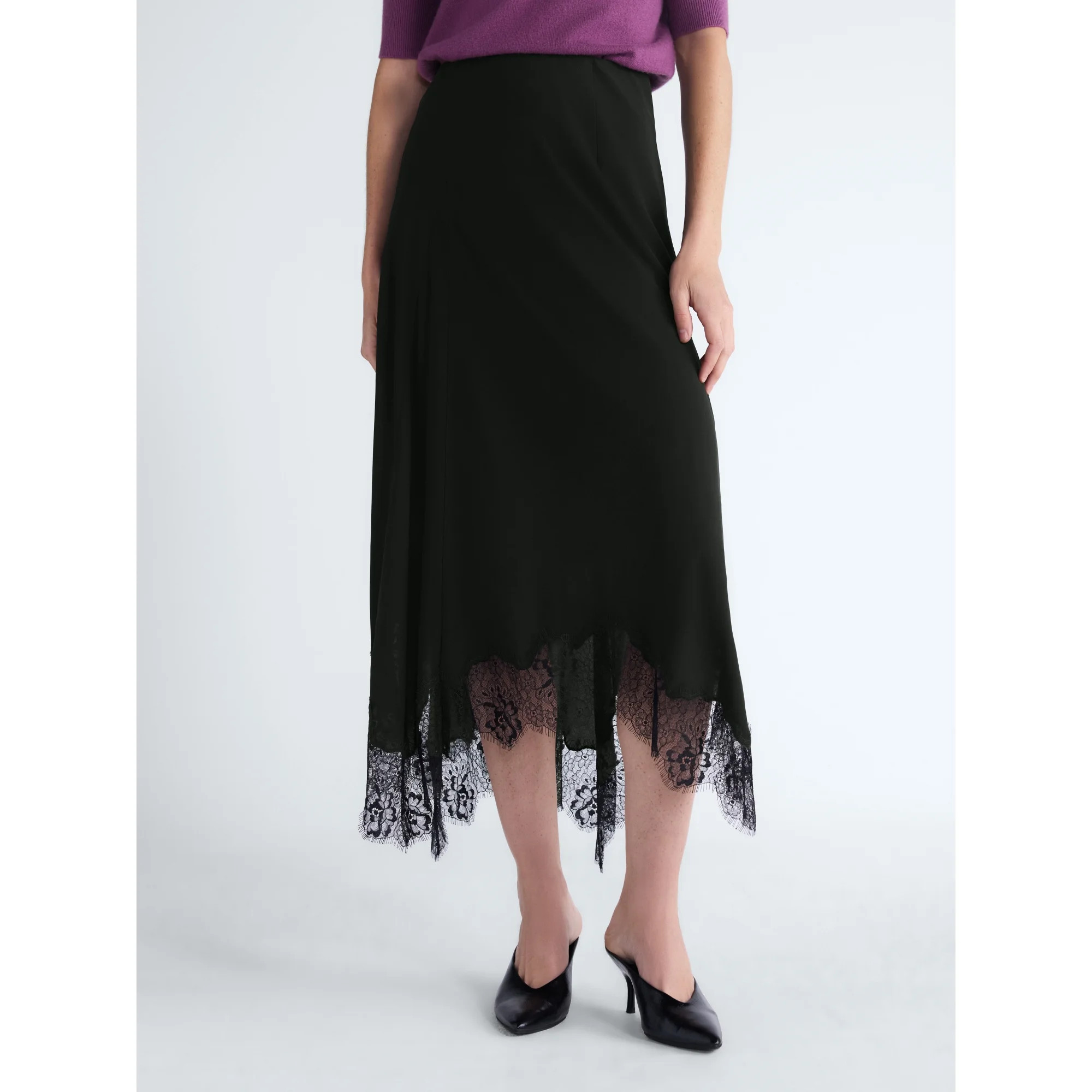 Scoop Women's and Women's Plus Asymmetrical Lace Maxi Skirt, Sizes XS-4X | Walmart (US)