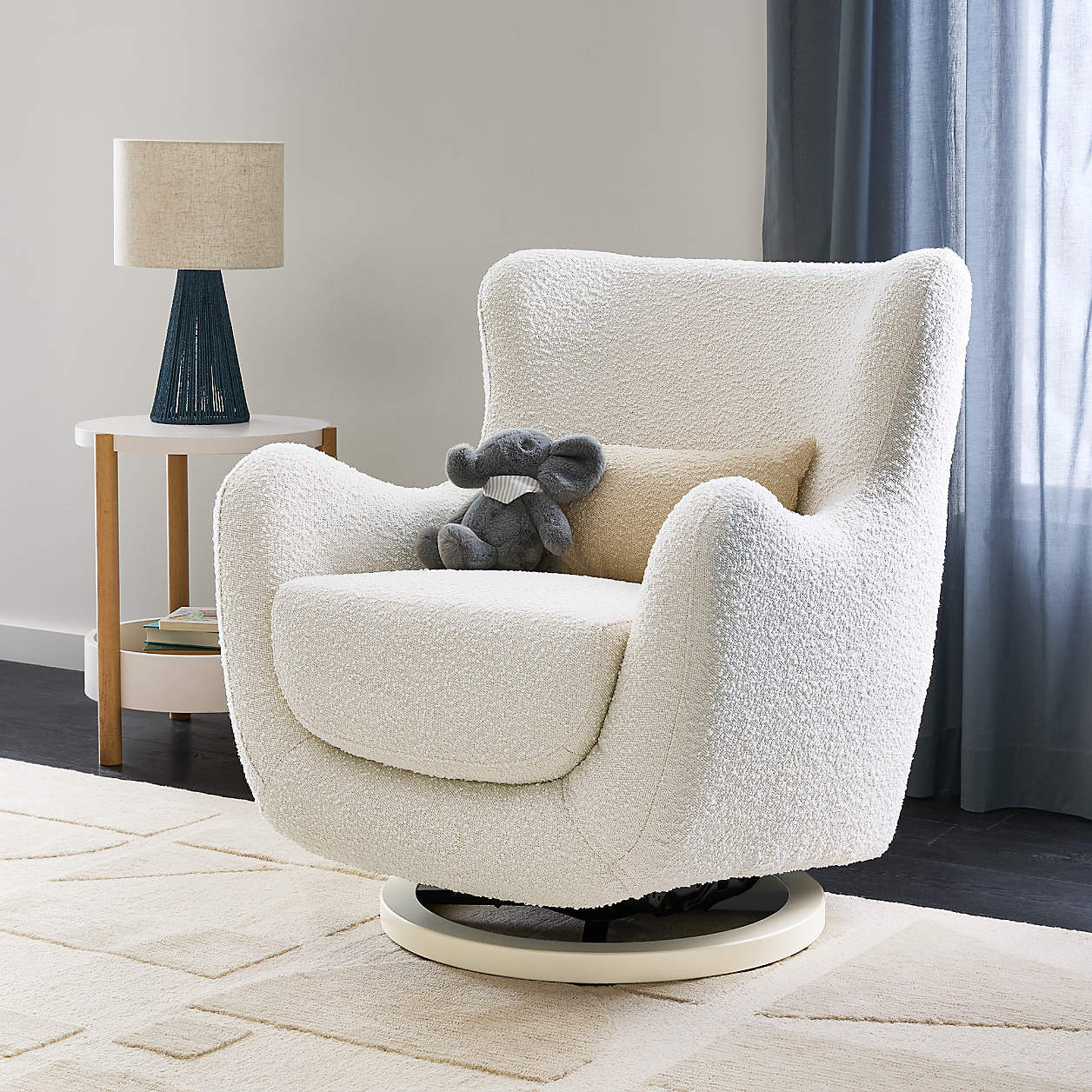 Babyletto x Nursery Works Solstice Brown Shearling Nursery Glider Chair + Reviews | Crate & Kids | Crate & Barrel