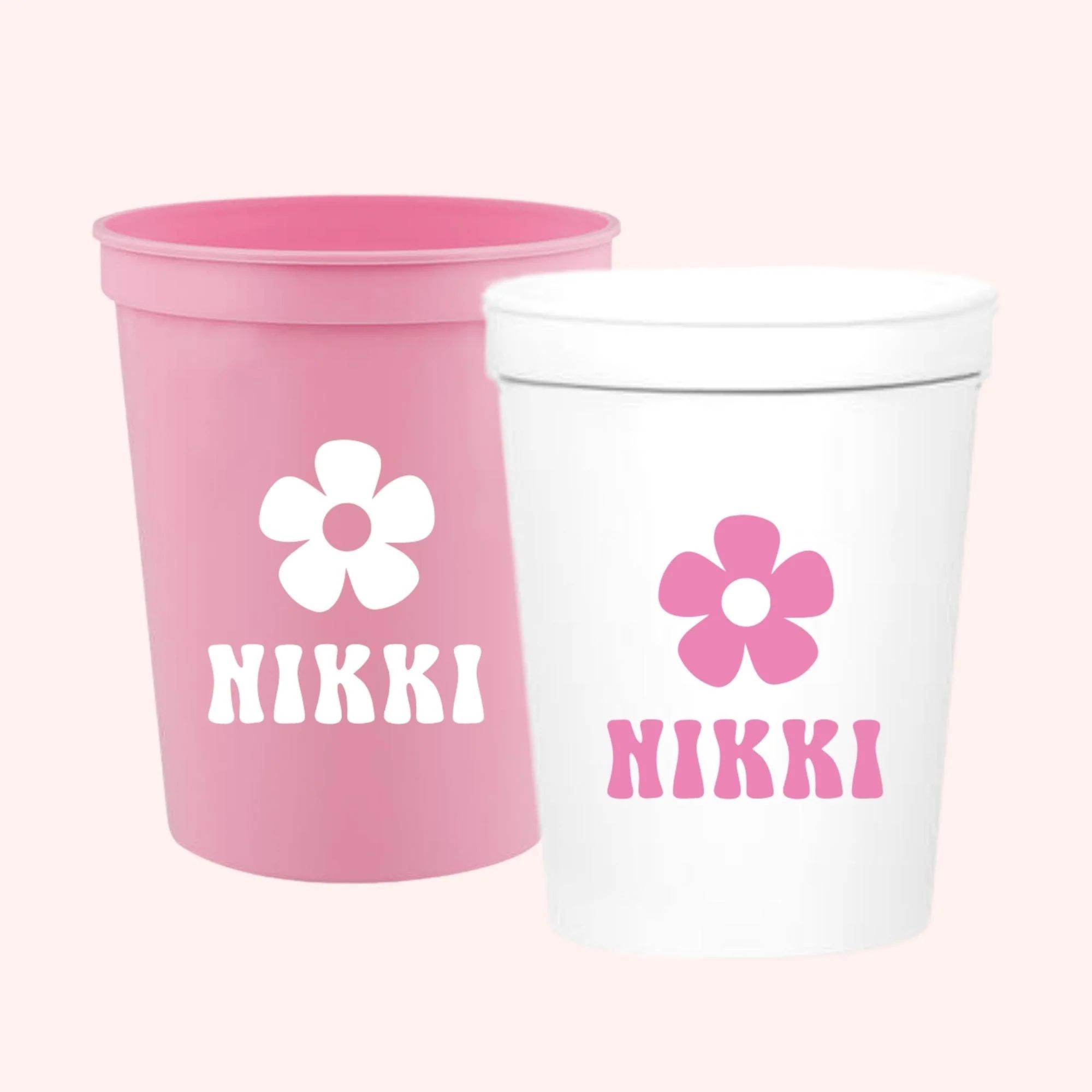 Custom Dazed & Engaged Flower Stadium Cup | Sprinkled With Pink