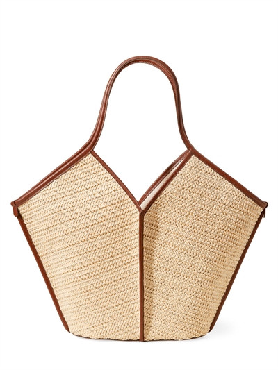 Hereu - Calella raffia tote bag - Natural/Chestnu | Luisaviaroma | Luisaviaroma