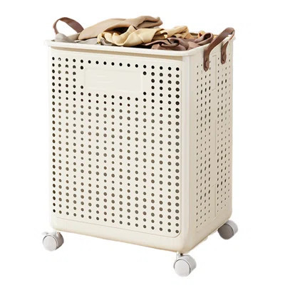 Foldable Laundry Hamper With Wheels And Handle, Collapsible Rolling Laundry Basket, Versatile Portable Storage Basket For Laundry/Bathroom M | Wayfair North America