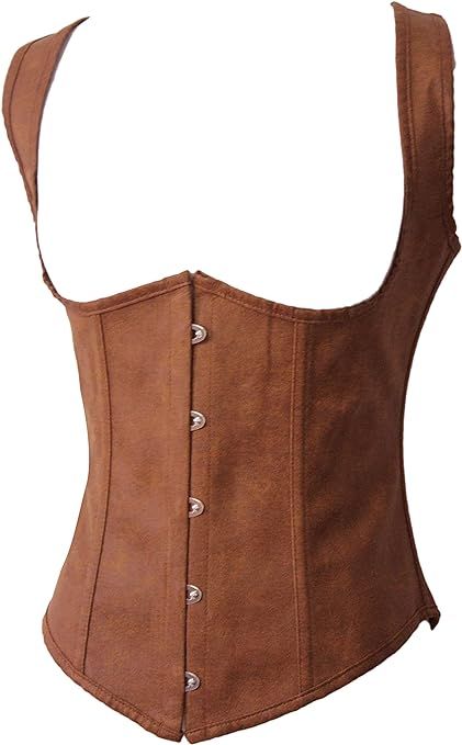 Alivila.Y Fashion Corset Womens Faux Leather Steampunk Corsets Victorian Bustier Top | Amazon (US)