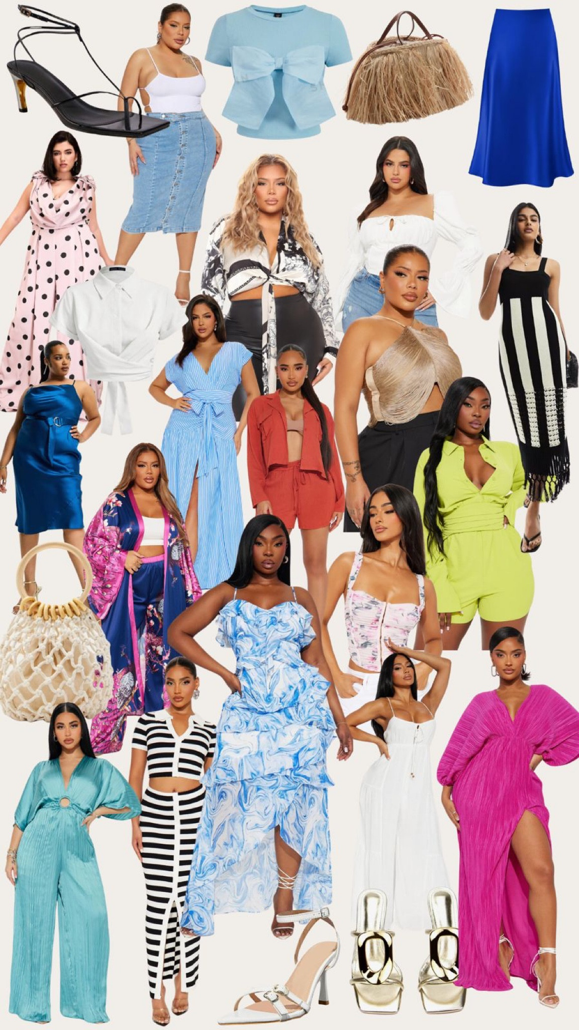 Spring Summer Style inspiration for my friend Beverly! She is looking to upgrade her style to be more feminine, elevated,  timeless, chic, with a splash of sexy! 💫
This is great for women who love color and want to look polished, while feeling comfortable for affordable price points! 

#LTKFindsUnder100 #LTKStyleTip #LTKPlusSize