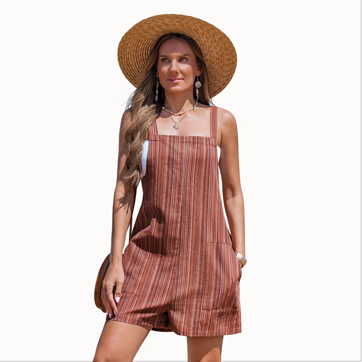 Women's Breezy Striped Cami Romper for Beach Getaways - Cupshe | Target