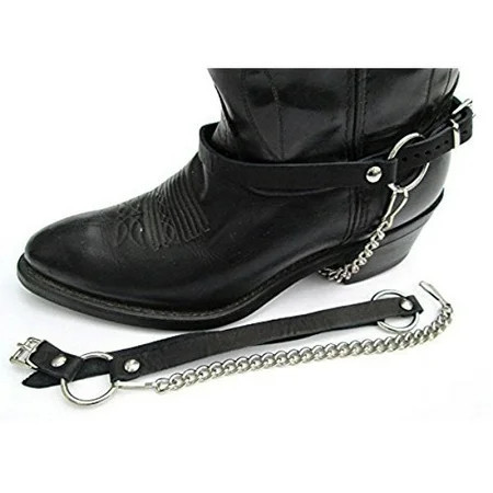Biker Boots Boot Chains Black Leather Harness Straps | Walmart (US)